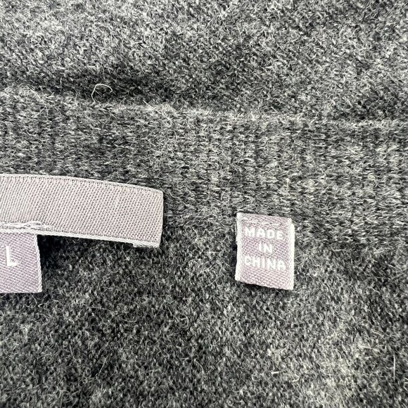 Vince Large L 100% Cashmere Drapey Cocoon Cardigan Gray Waterfall Open Front - Picture 3 of 10